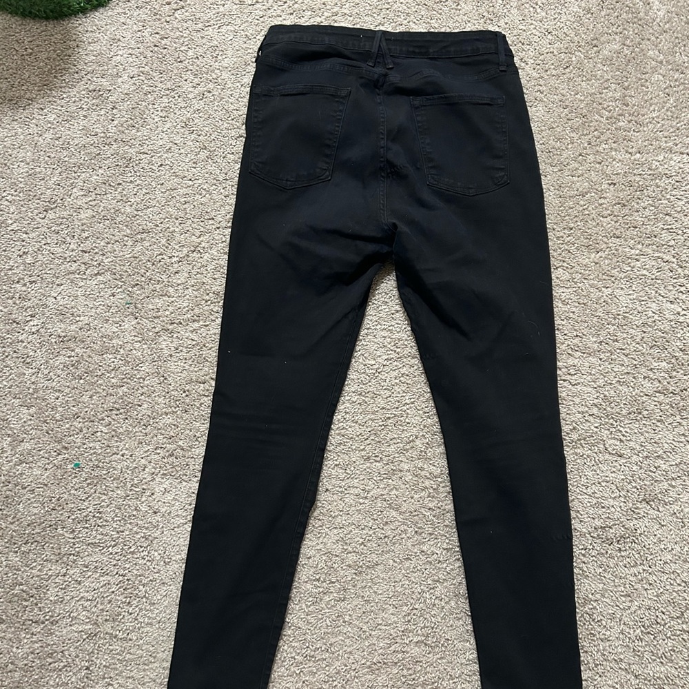 Good American Black Skinny Jeans with Silver Eyelet Lace-Up Detail - Picture 7 of 7